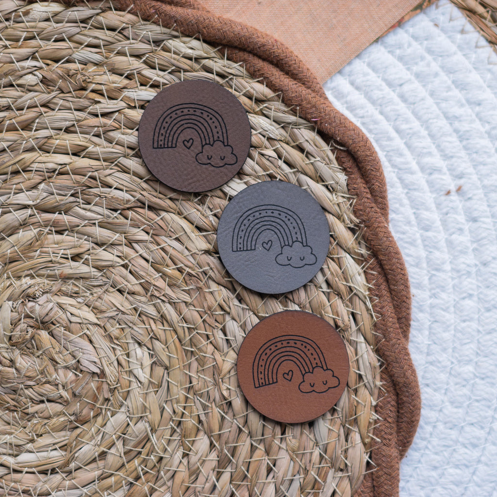 Kunstlederlabel "Regenbogen"