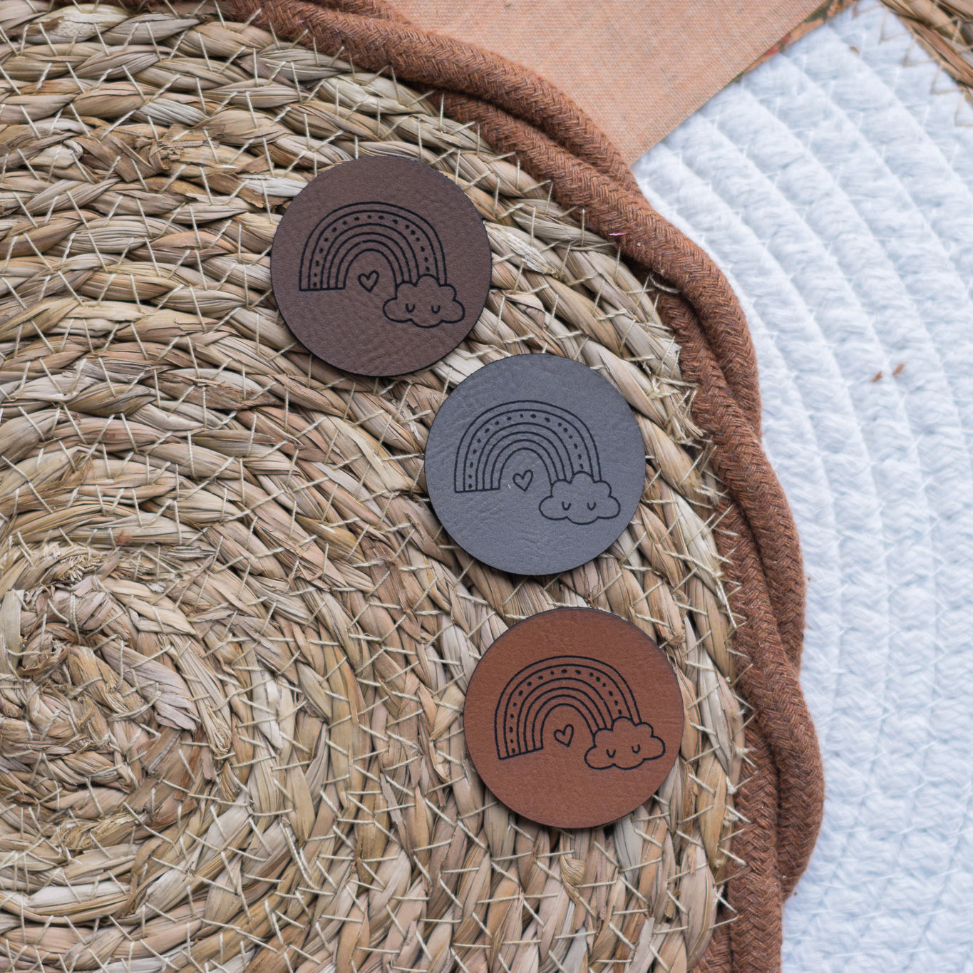 Kunstlederlabel "Regenbogen"