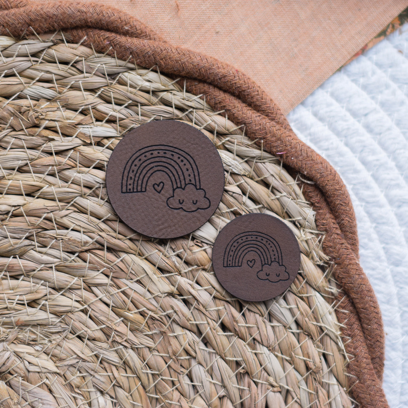 Kunstlederlabel "Regenbogen"