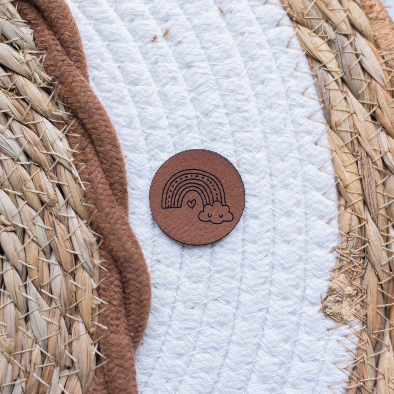 Kunstlederlabel "Regenbogen"