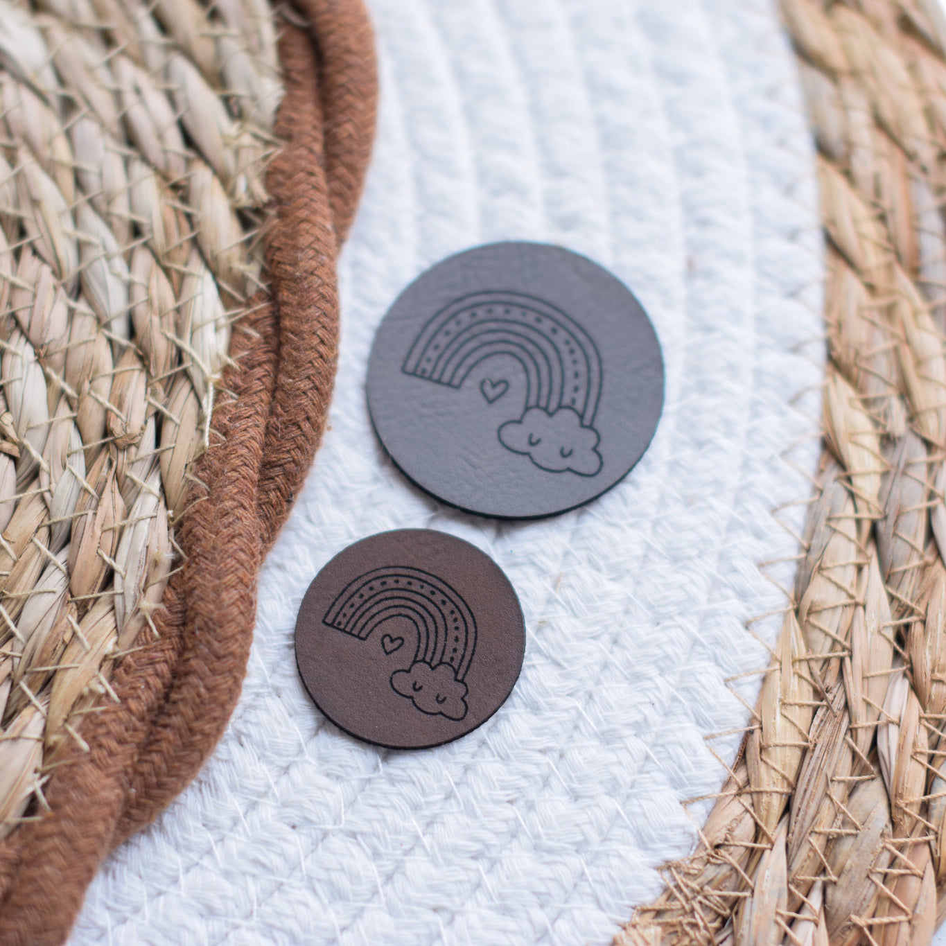 Kunstlederlabel "Regenbogen"