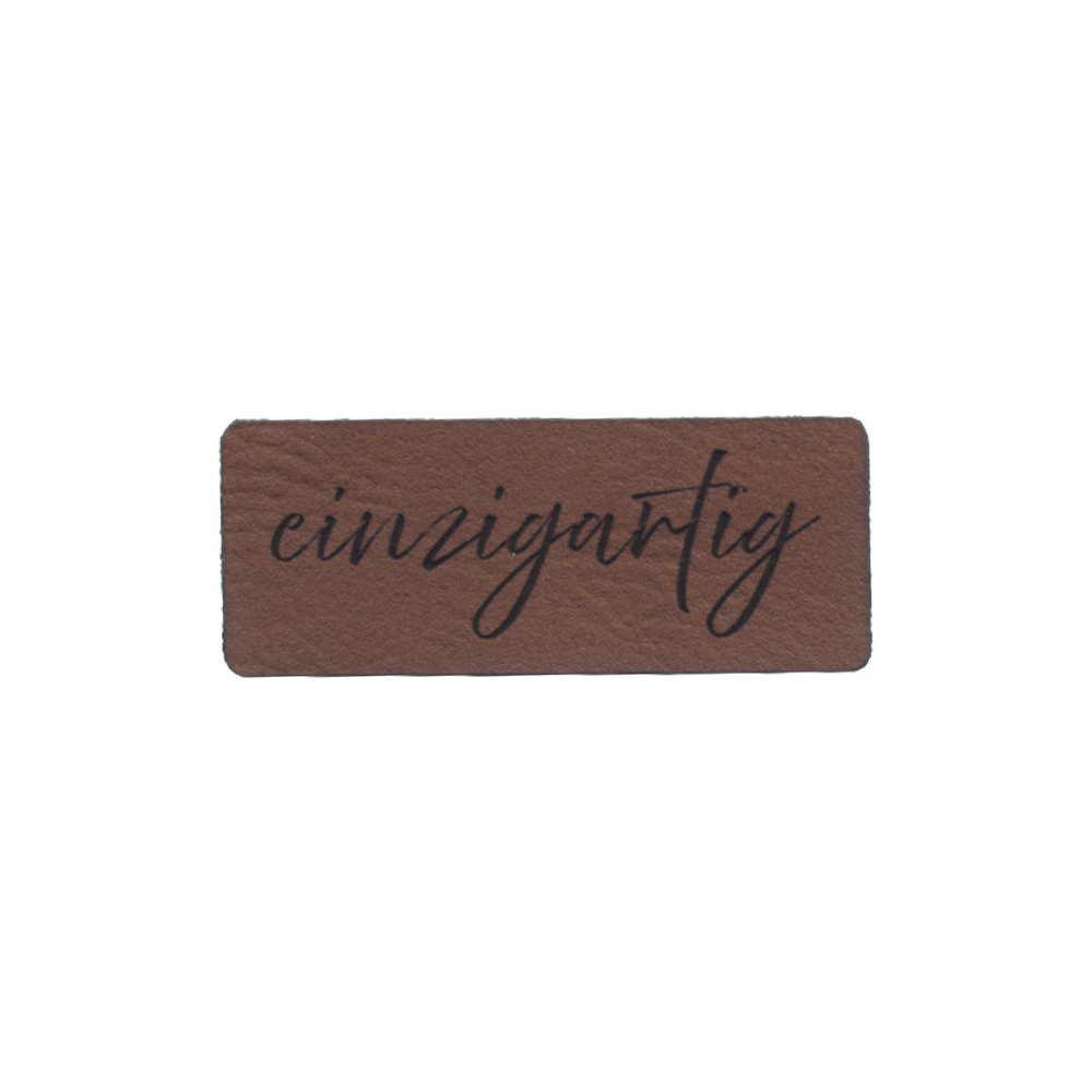 Kunstlederlabel "einzigartig"
