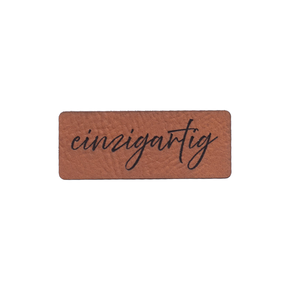 Kunstlederlabel "einzigartig"