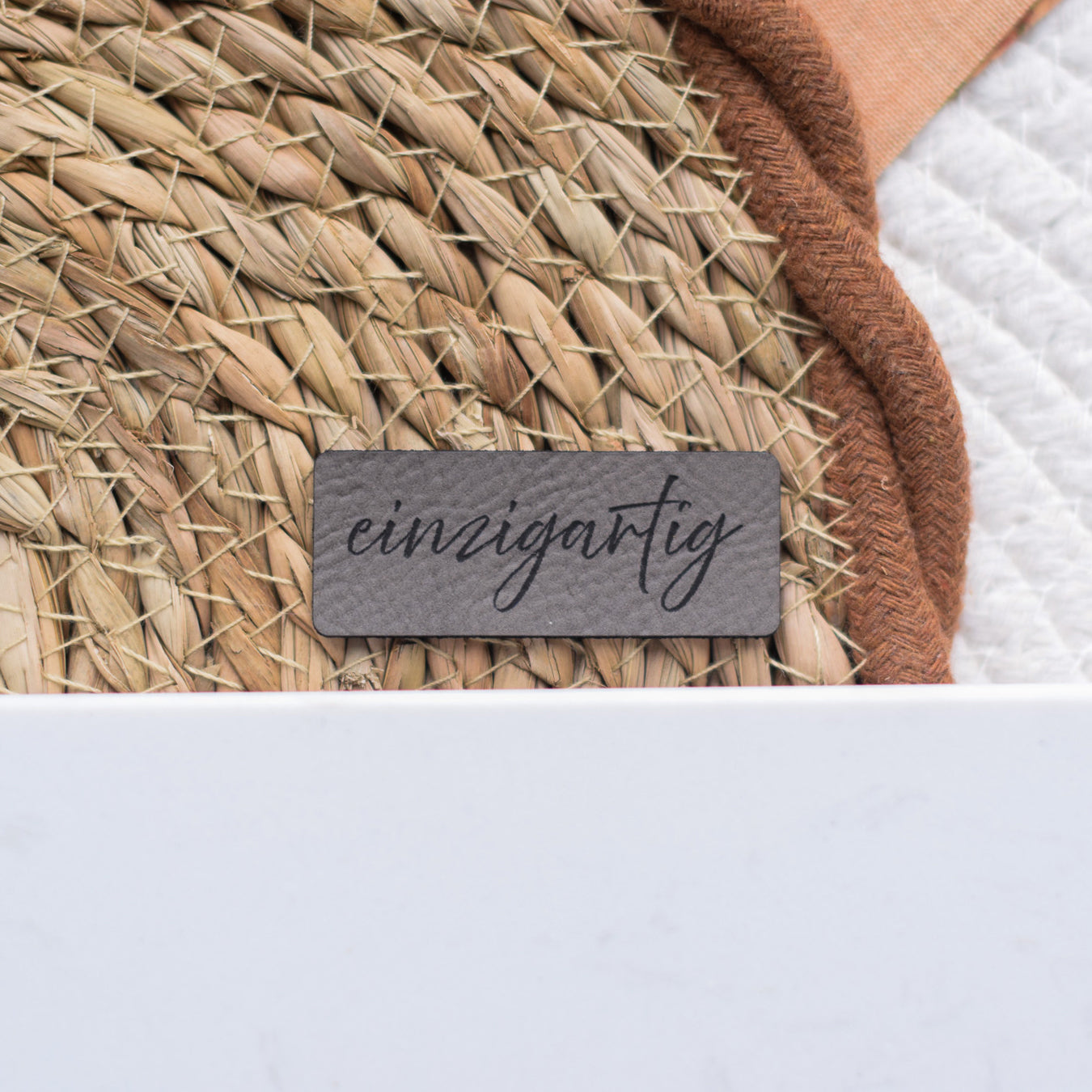 Kunstlederlabel "einzigartig"