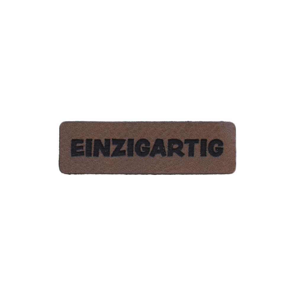 Kunstlederlabel "einzigartig"
