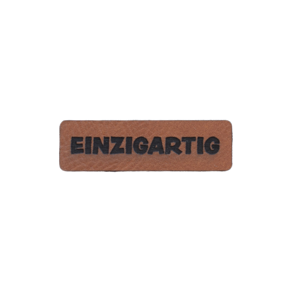 Kunstlederlabel "einzigartig"