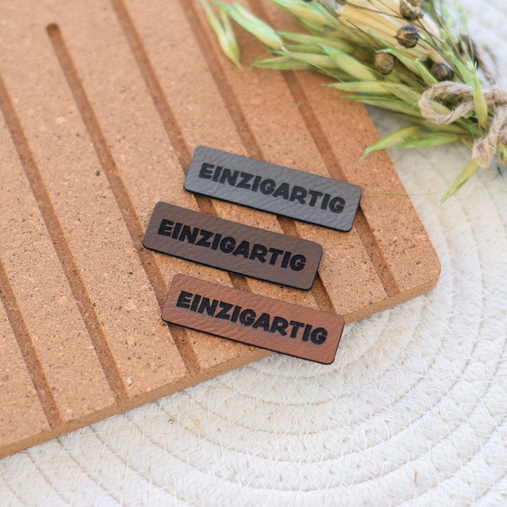 Kunstlederlabel "einzigartig"