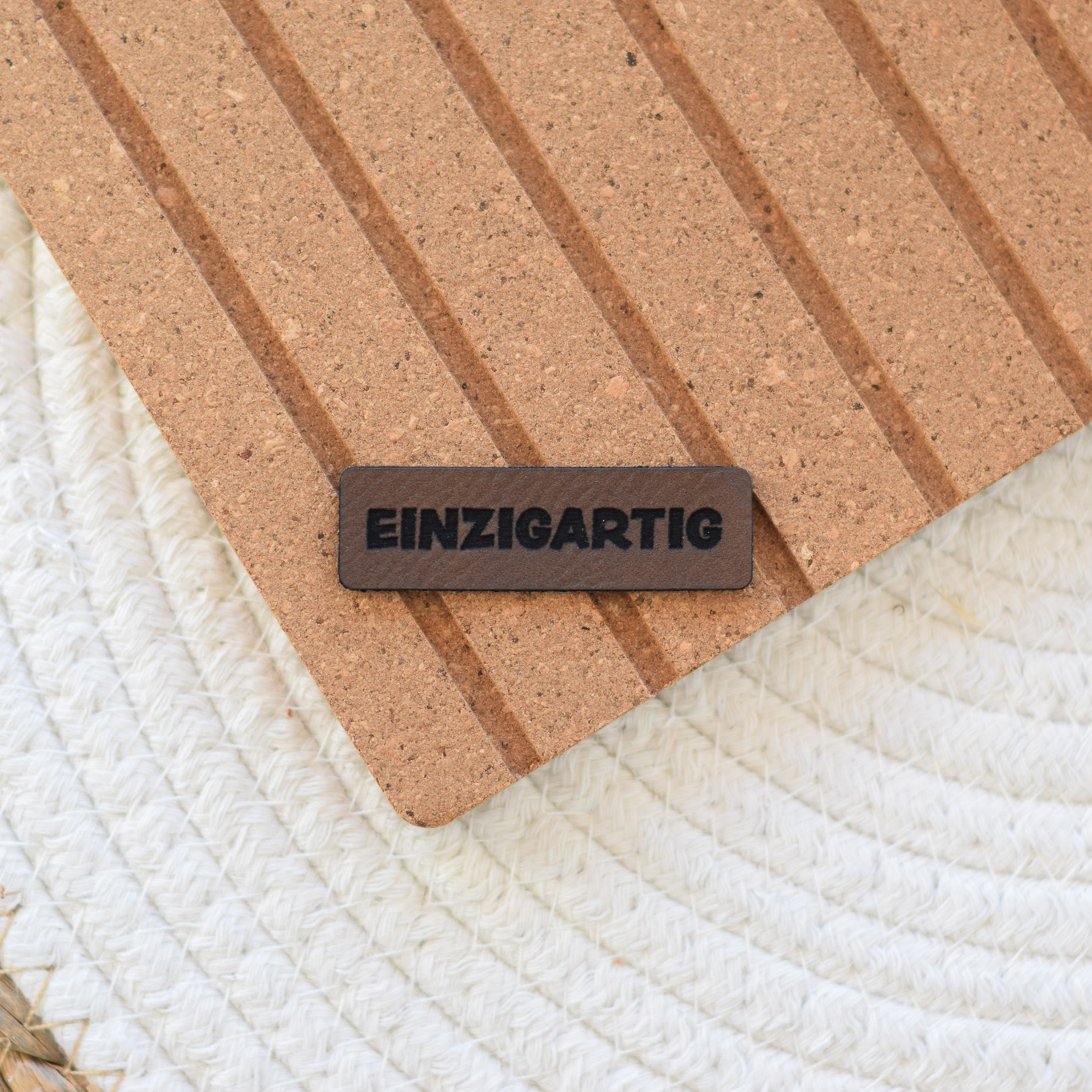 Kunstlederlabel "einzigartig"
