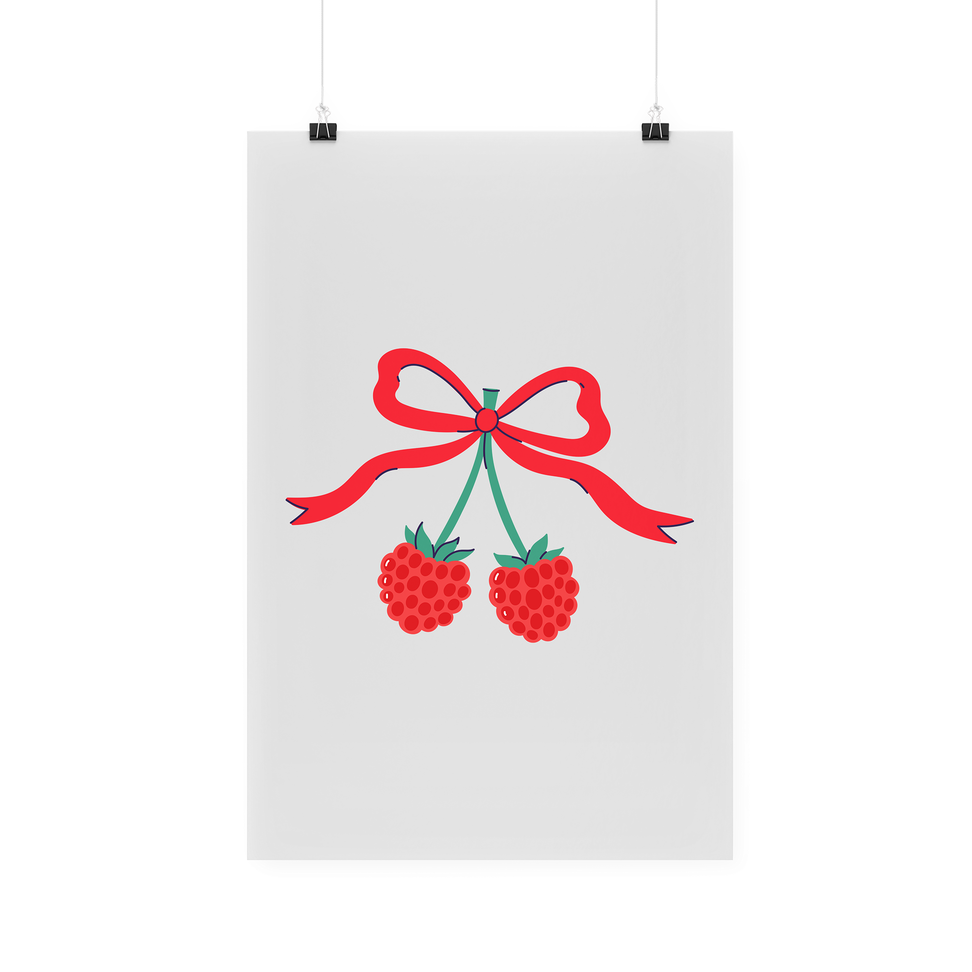 Bügelbild "Himbeeren Schleife"