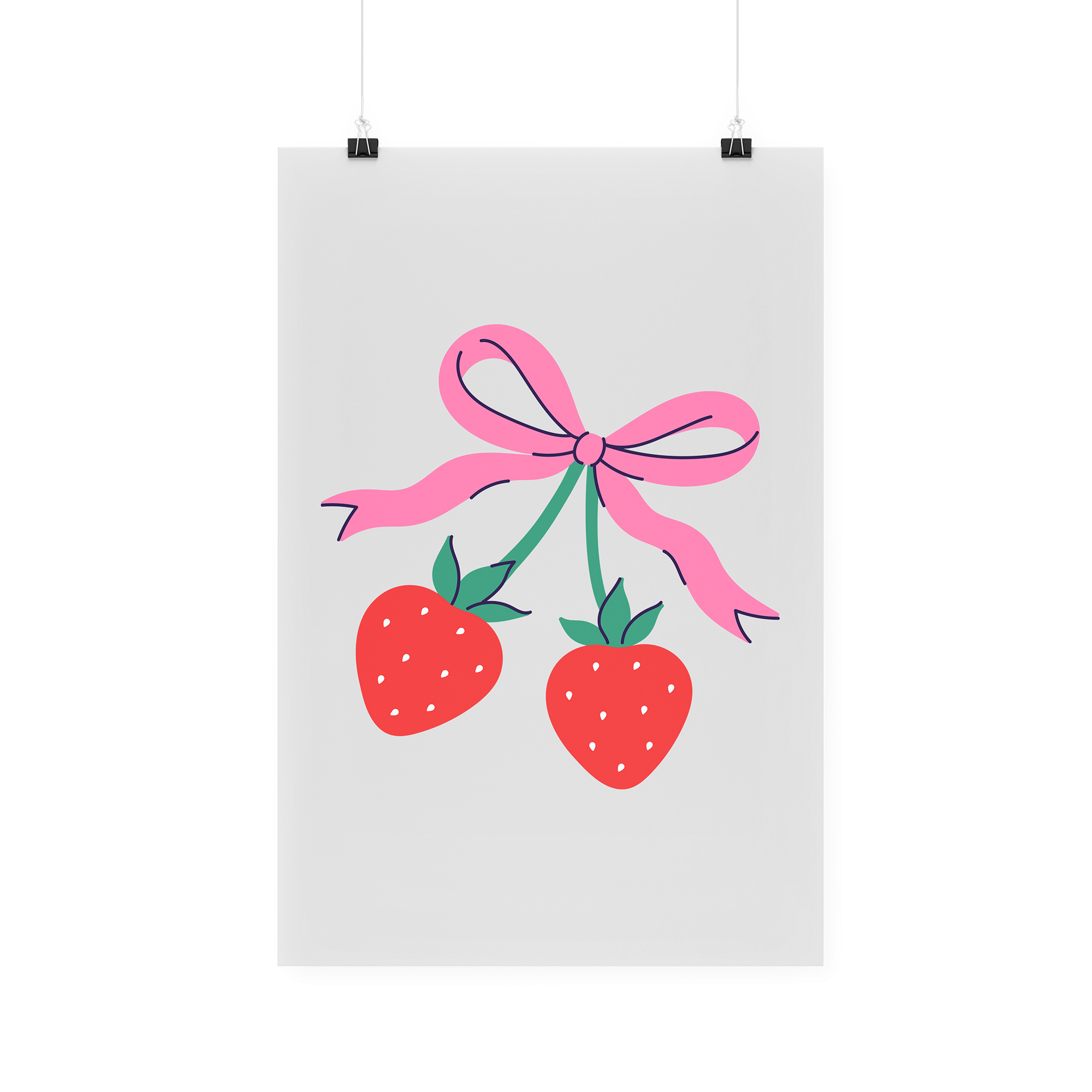 Bügelbild "Erdbeeren Schleife"