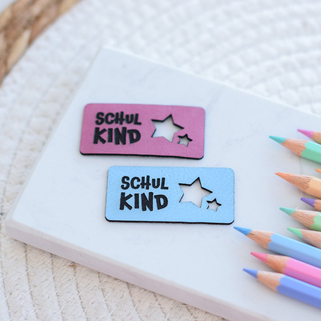 Kunstlederlabel "Schulkind Sterne"