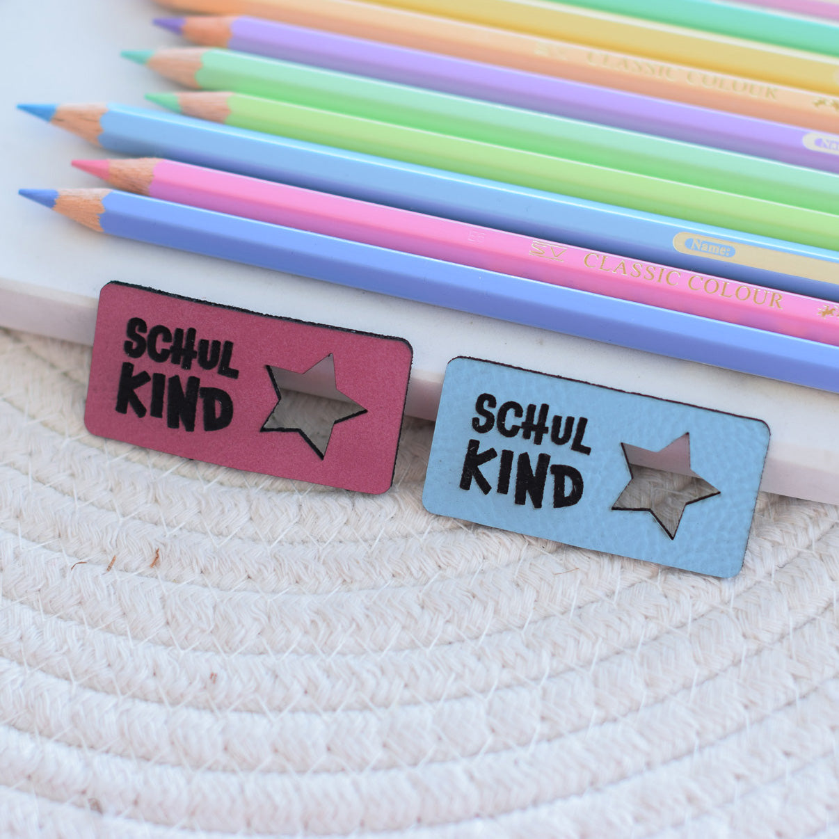 Kunstlederlabel "Schulkind Stern"