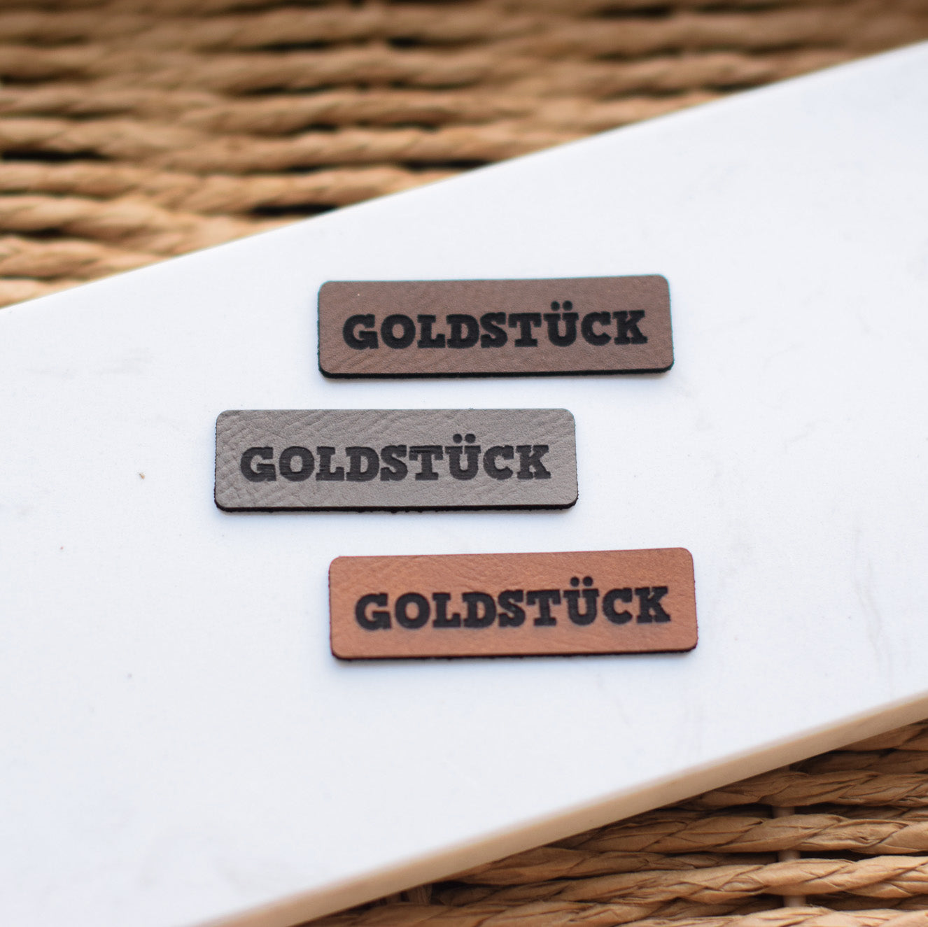 Kunstlederlabel "Goldstück"