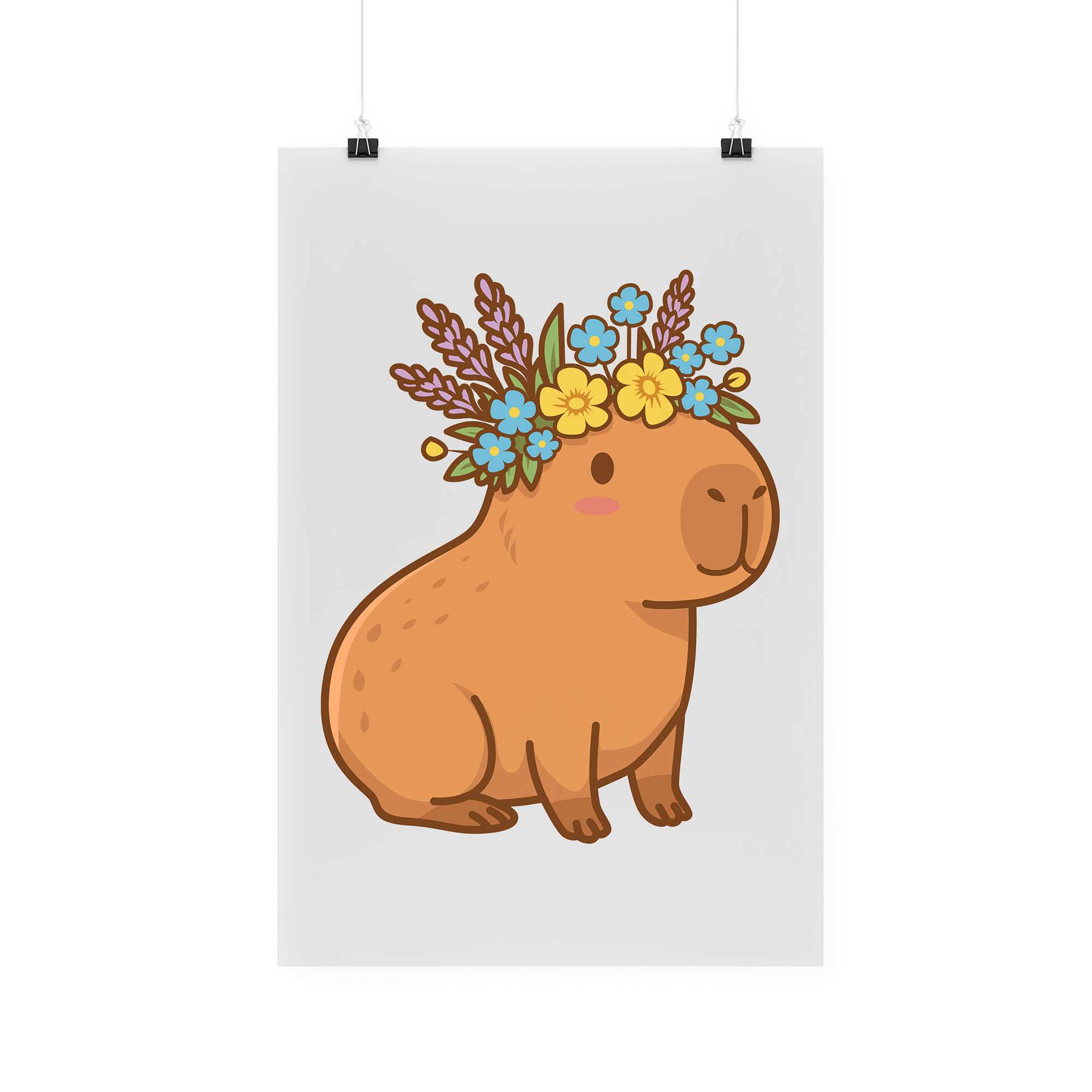 Bügelbild "Capybara Blumenkrone"