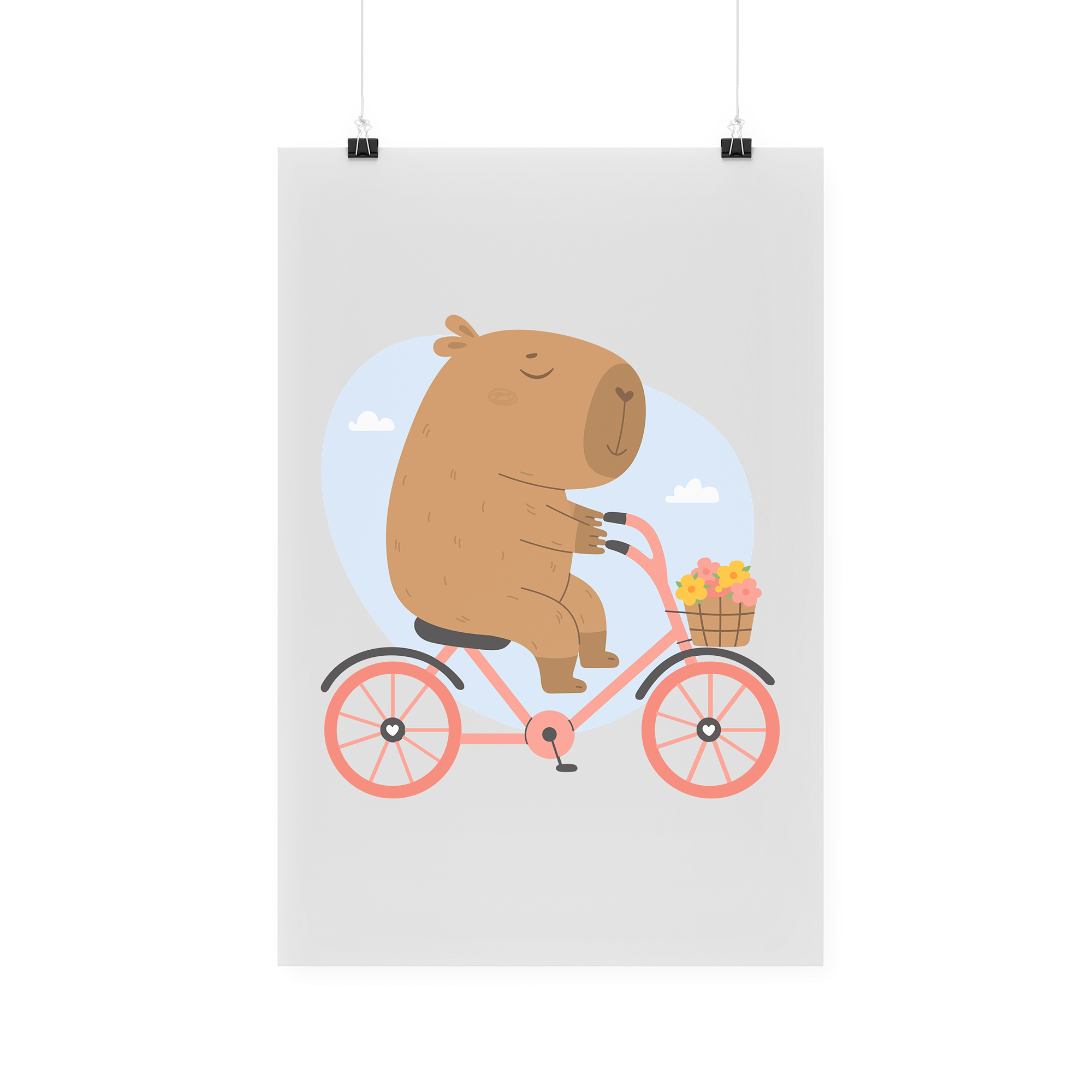 Bügelbild "Capybara Fahrrad"