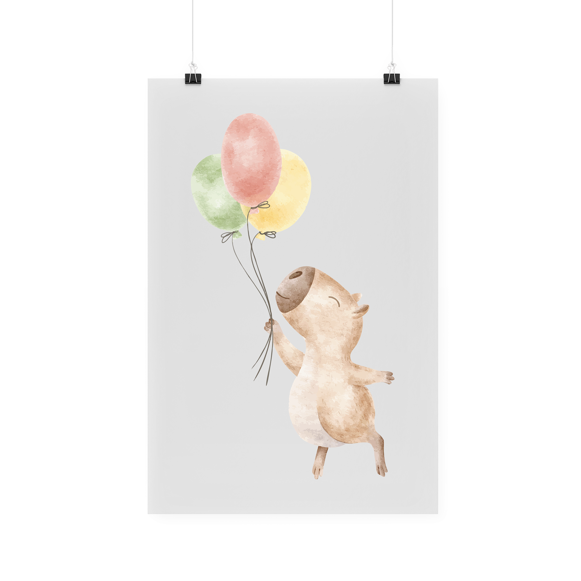 Bügelbild "Capybara Luftballons"