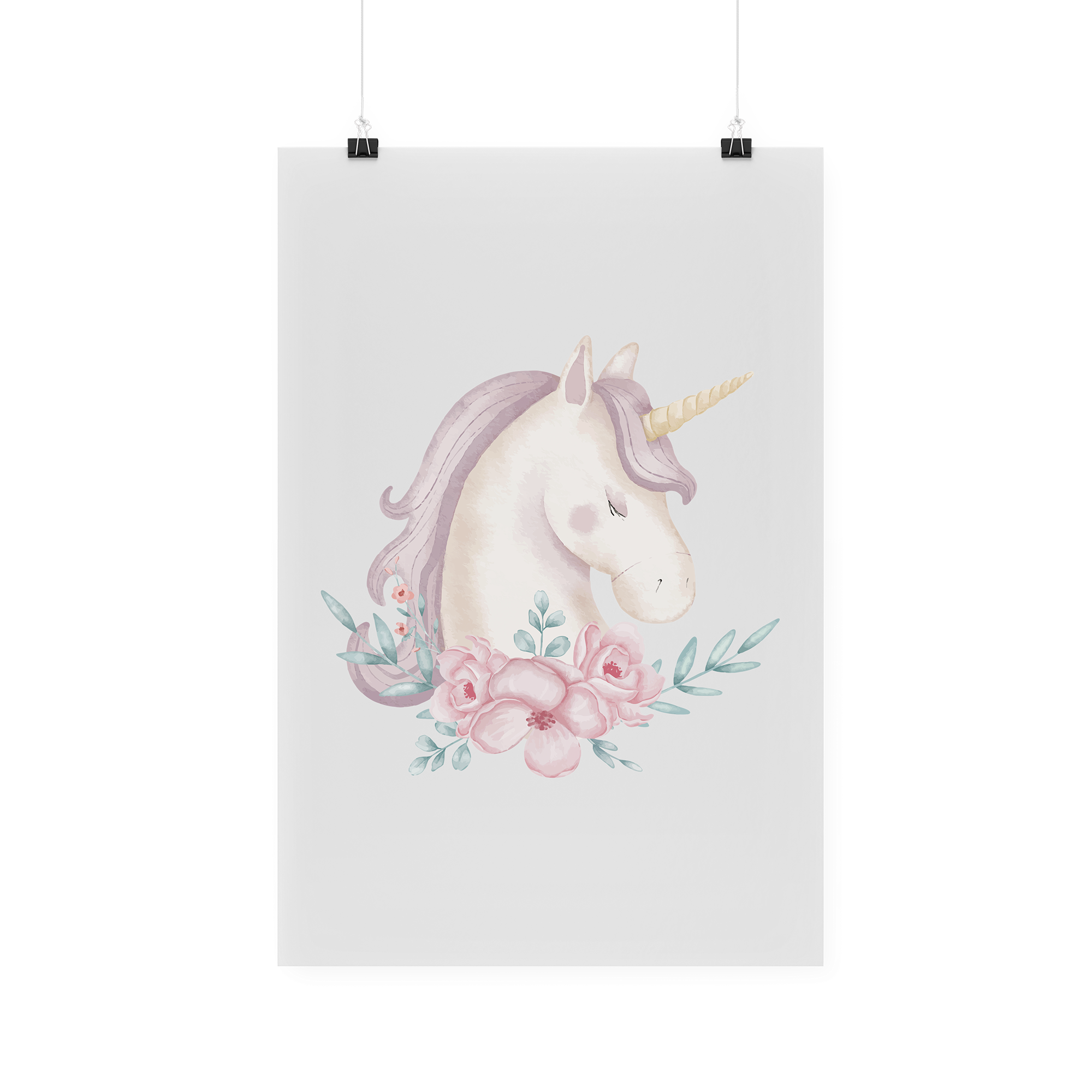 Bügelbild "Einhorn Blumen"
