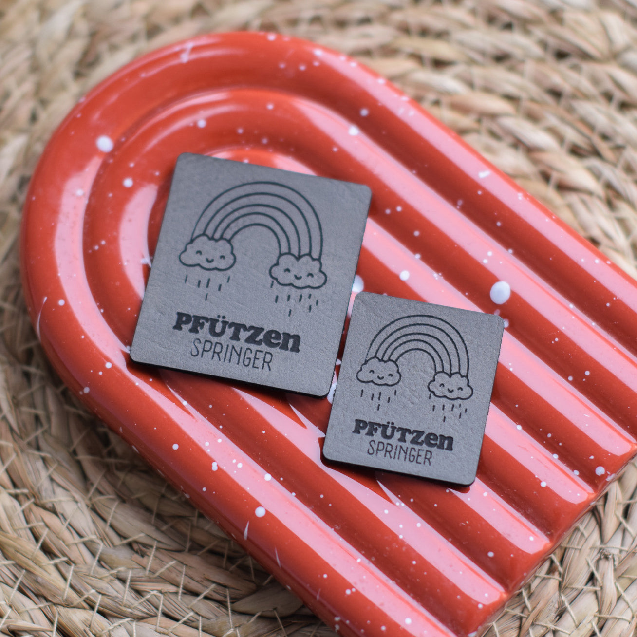 Kunstlederlabel "Pfützenspringer"