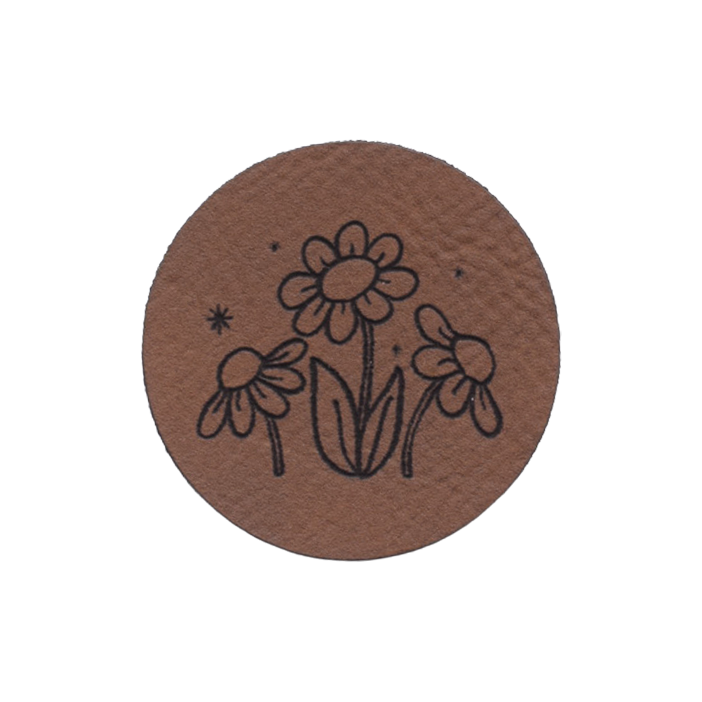 Kunstlederlabel "Blumen"
