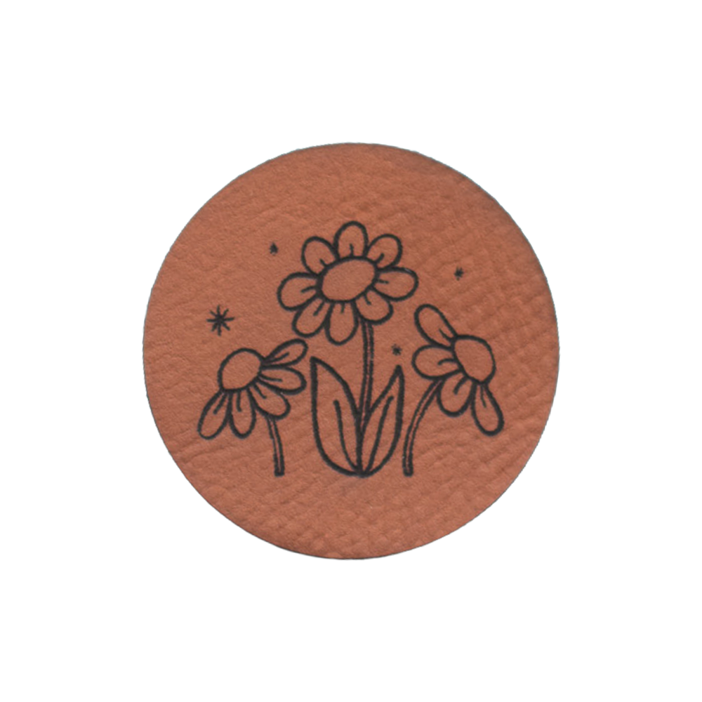 Kunstlederlabel "Blumen"