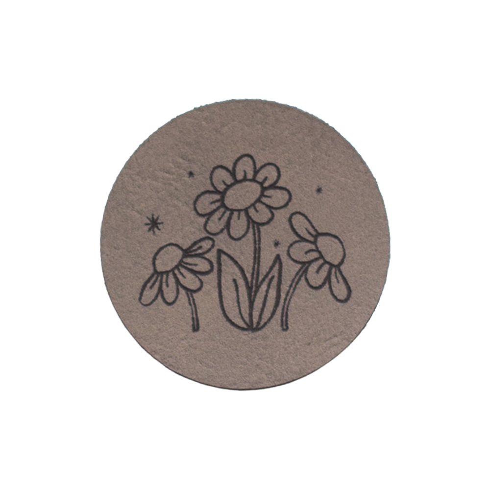 Kunstlederlabel "Blumen"