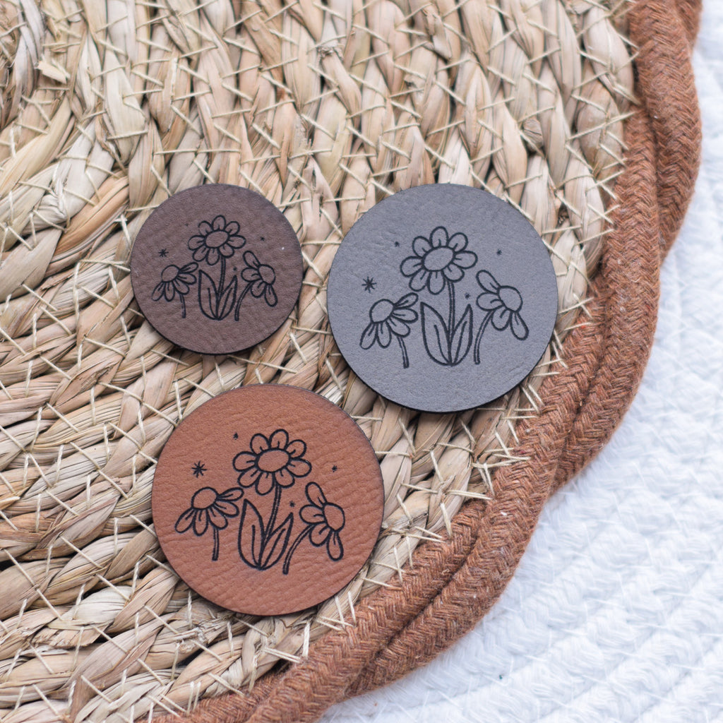 Kunstlederlabel "Blumen"