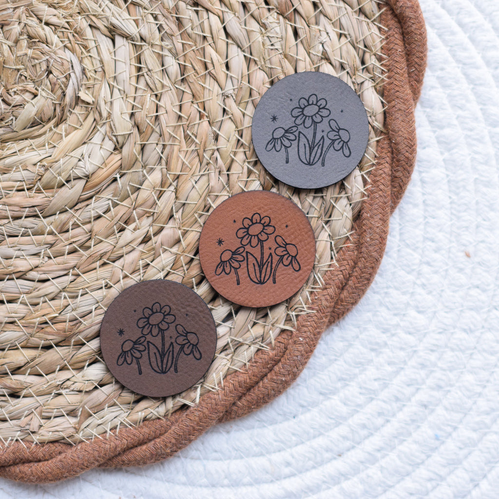 Kunstlederlabel "Blumen"