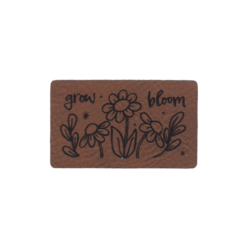 Kunstlederlabel "grow & bloom"