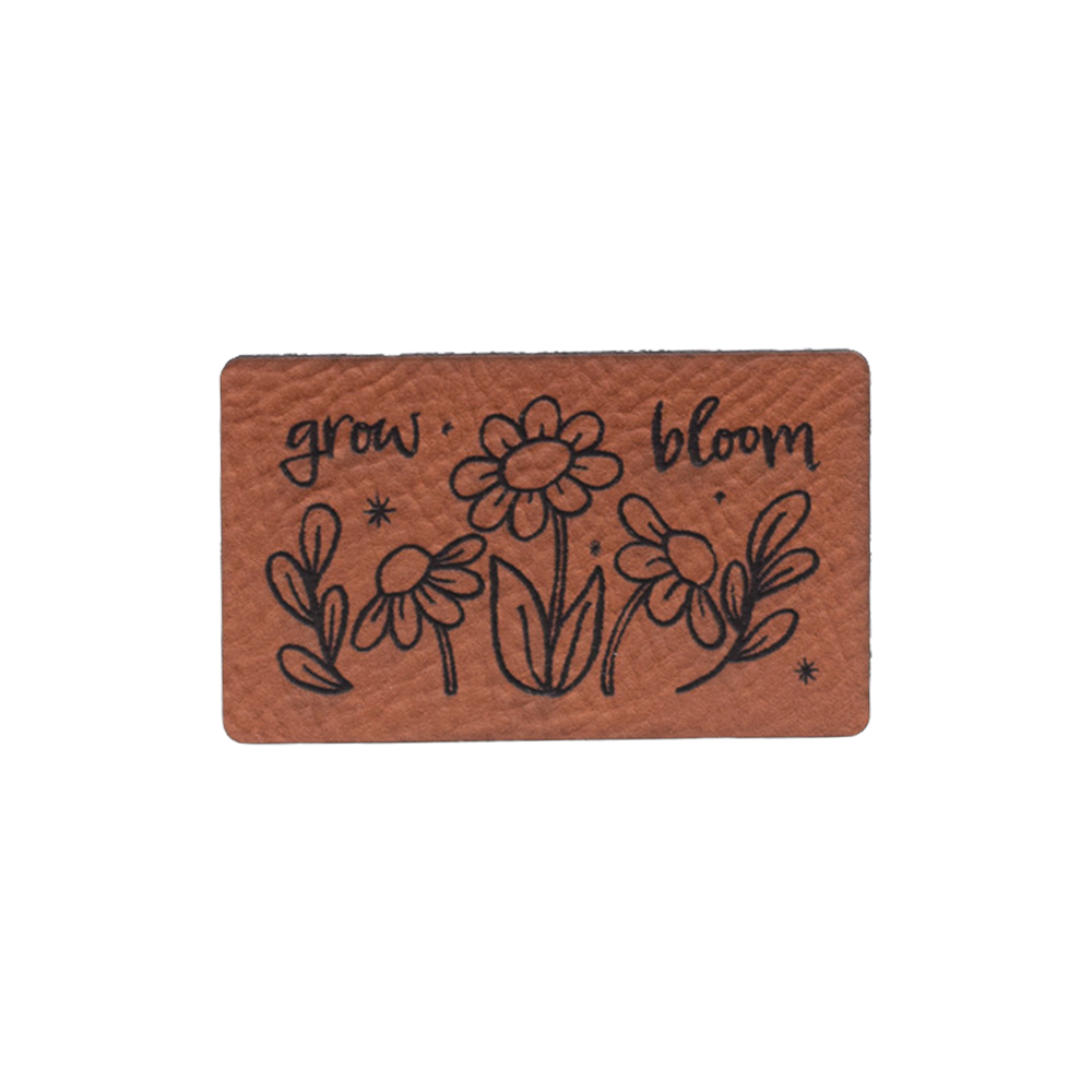 Kunstlederlabel "grow & bloom"
