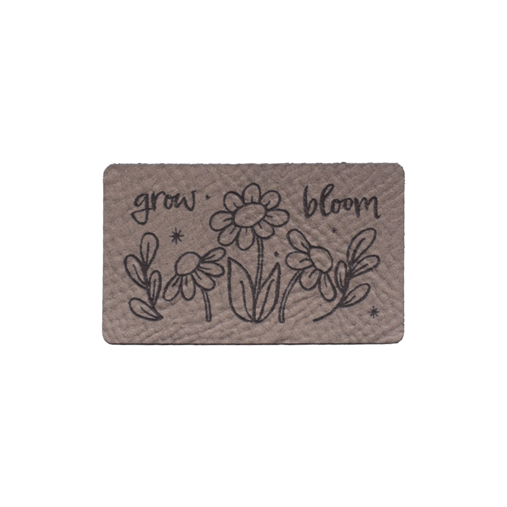 Kunstlederlabel "grow & bloom"