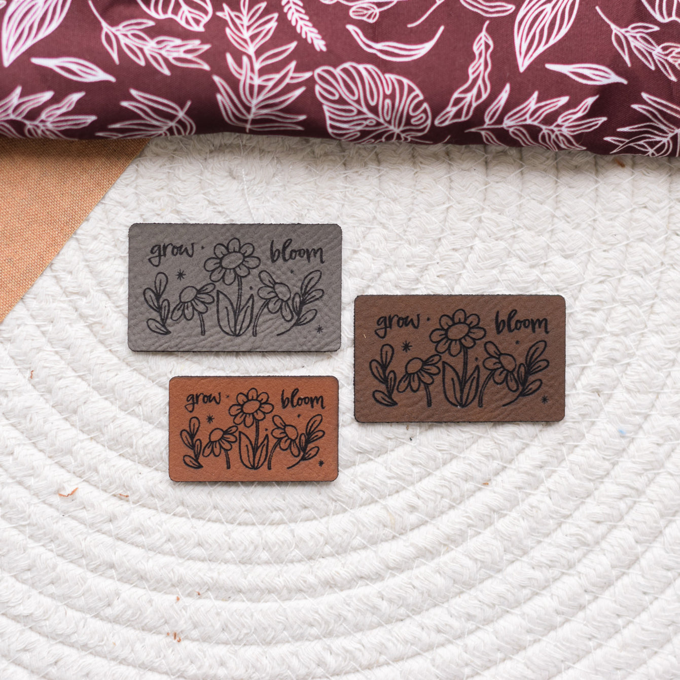 Kunstlederlabel "grow & bloom"