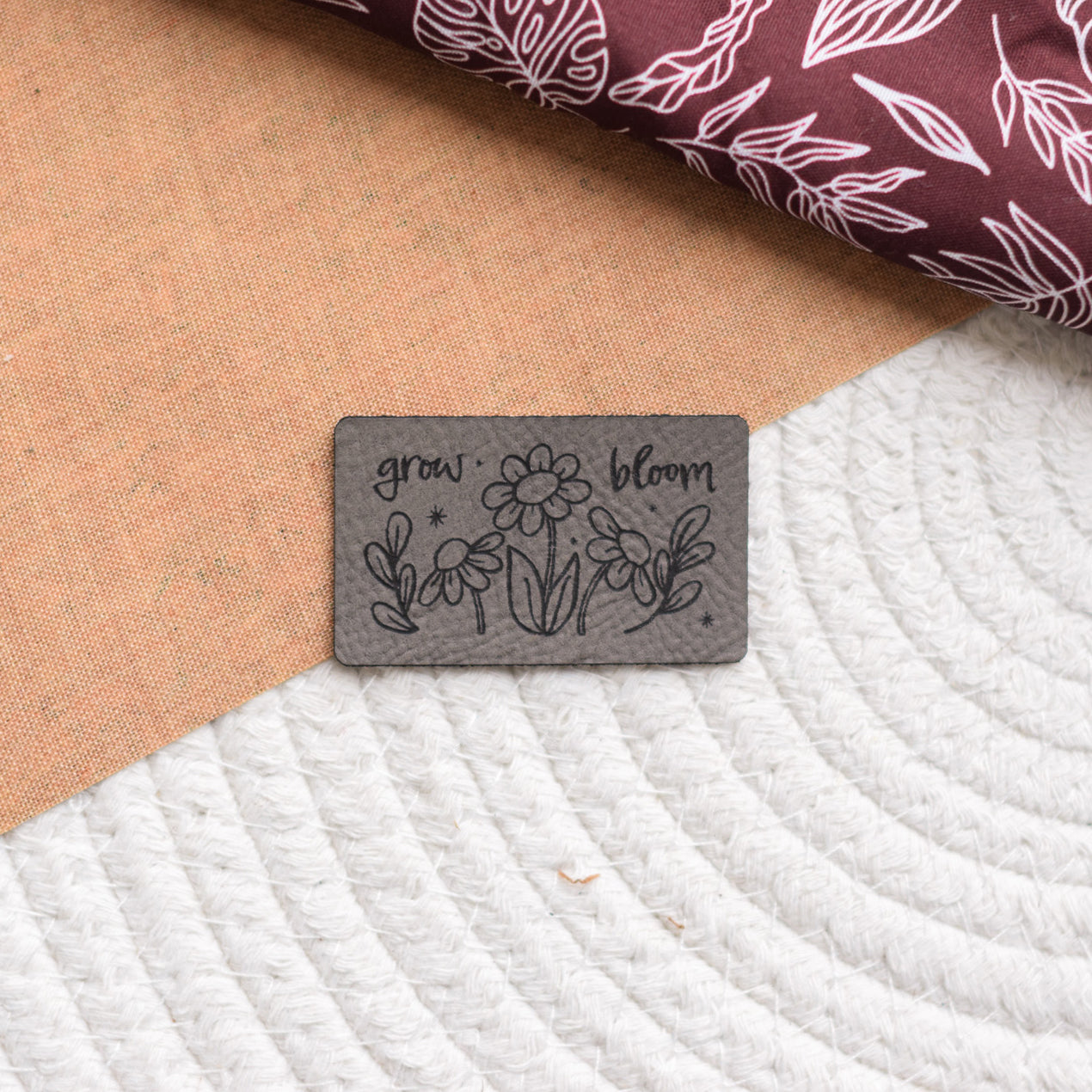 Kunstlederlabel "grow & bloom"
