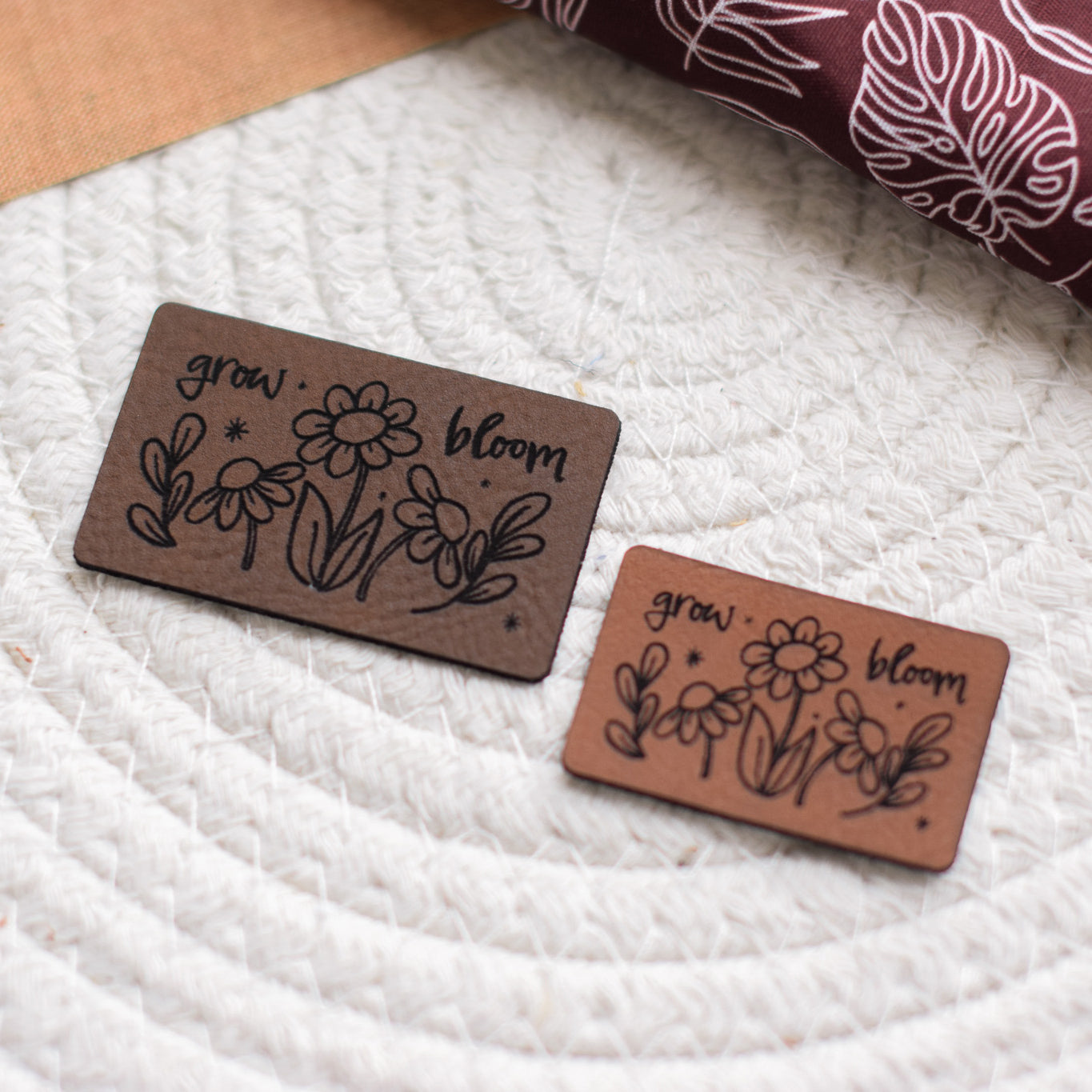 Kunstlederlabel "grow & bloom"