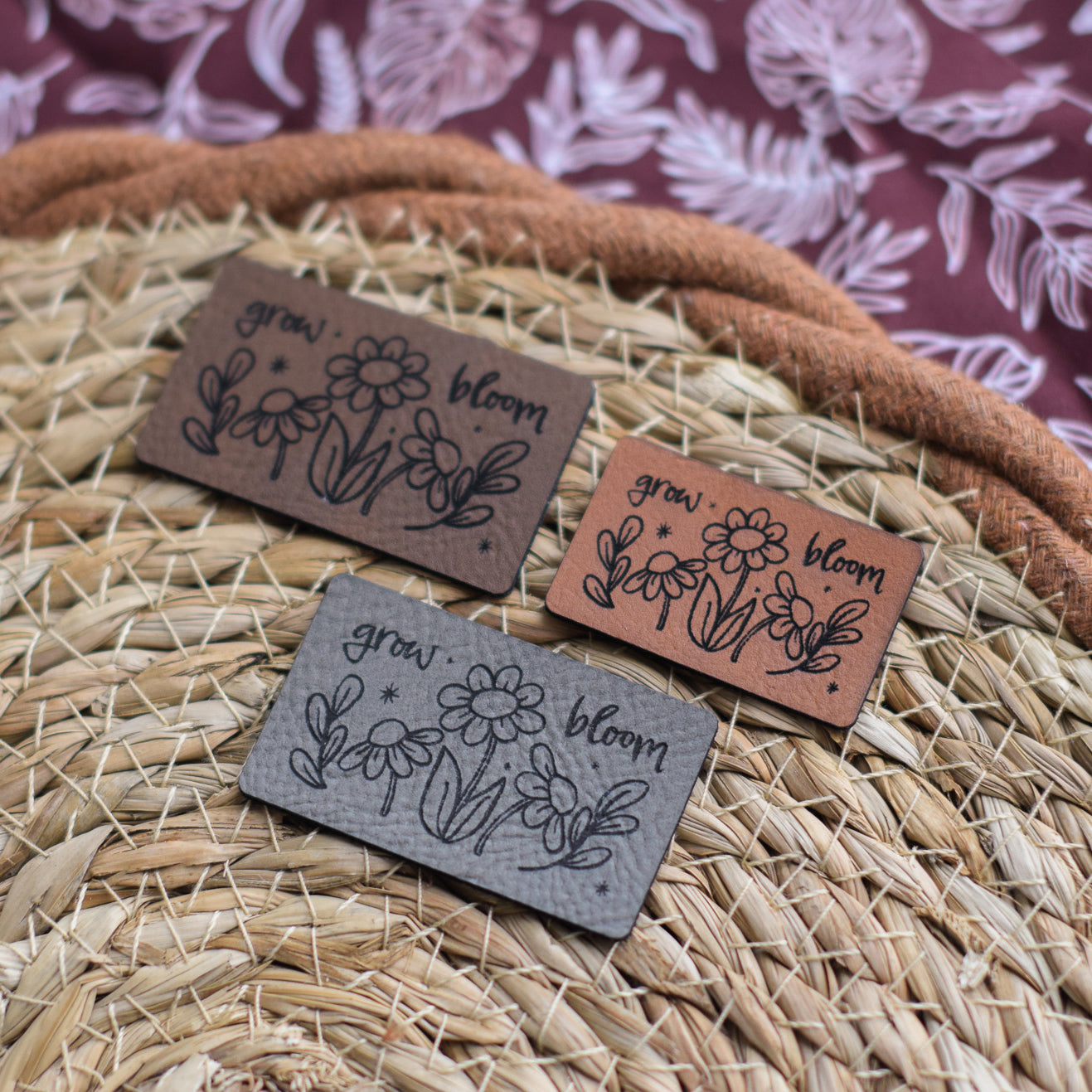 Kunstlederlabel "grow & bloom"