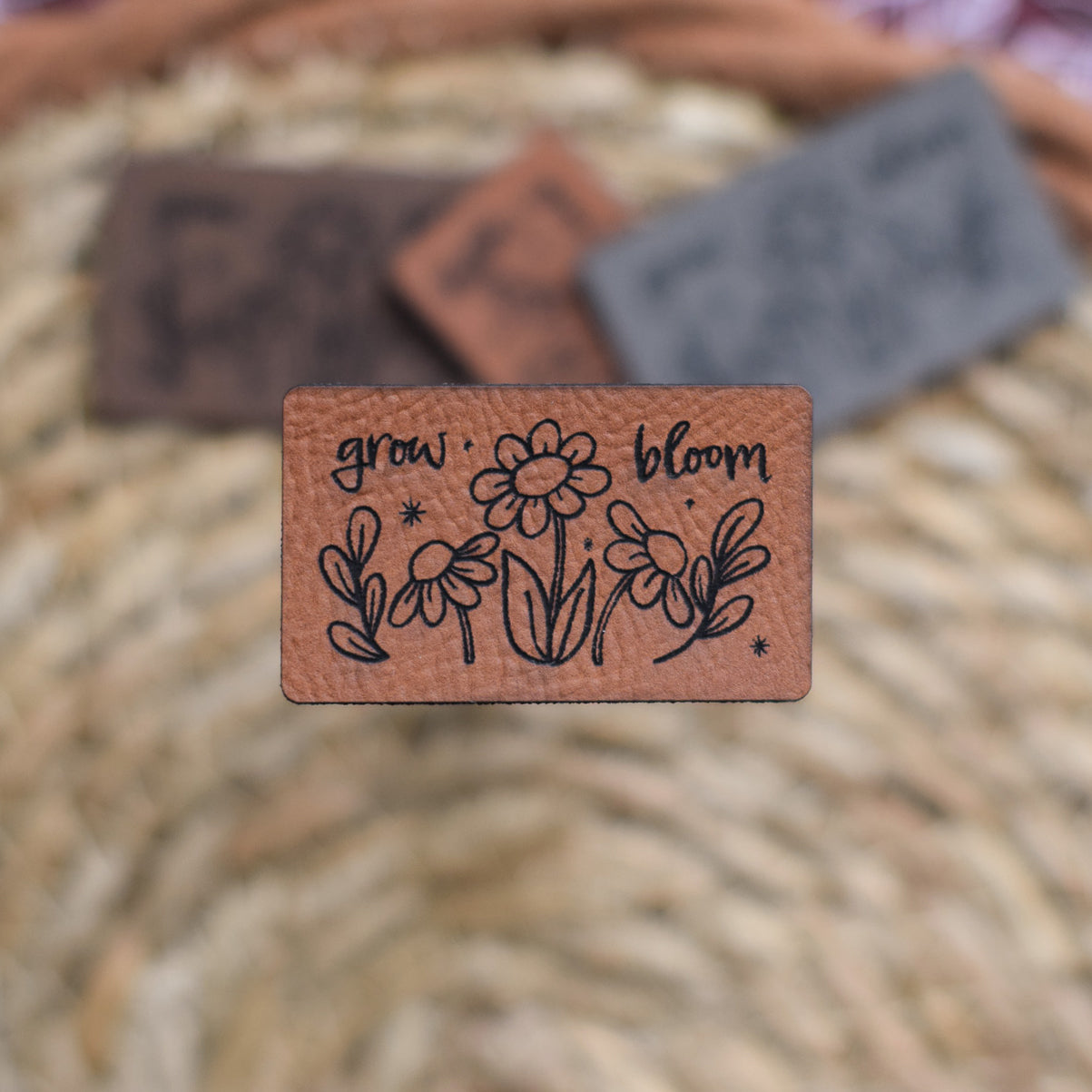 Kunstlederlabel "grow & bloom"