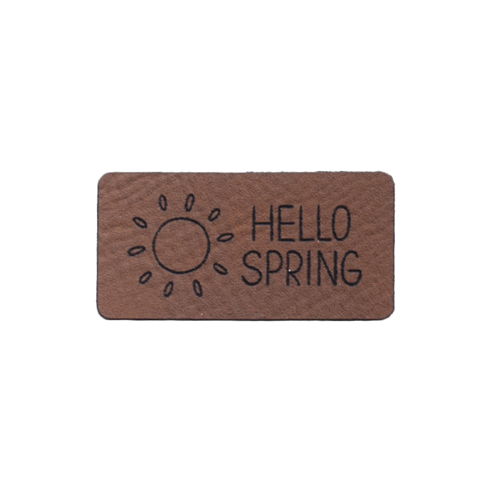 Kunstlederlabel "Hello Spring - Sonne"