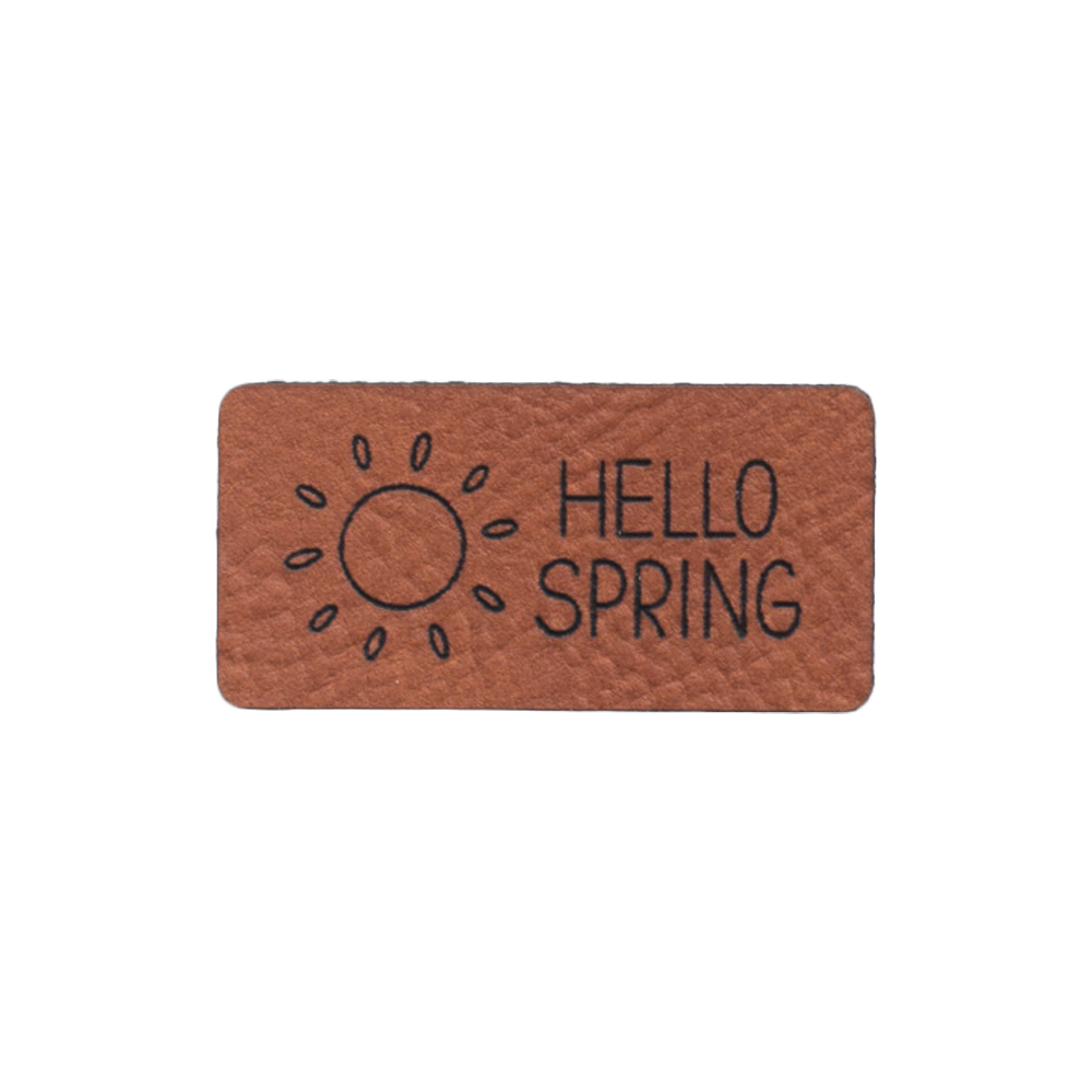 Kunstlederlabel "Hello Spring - Sonne"