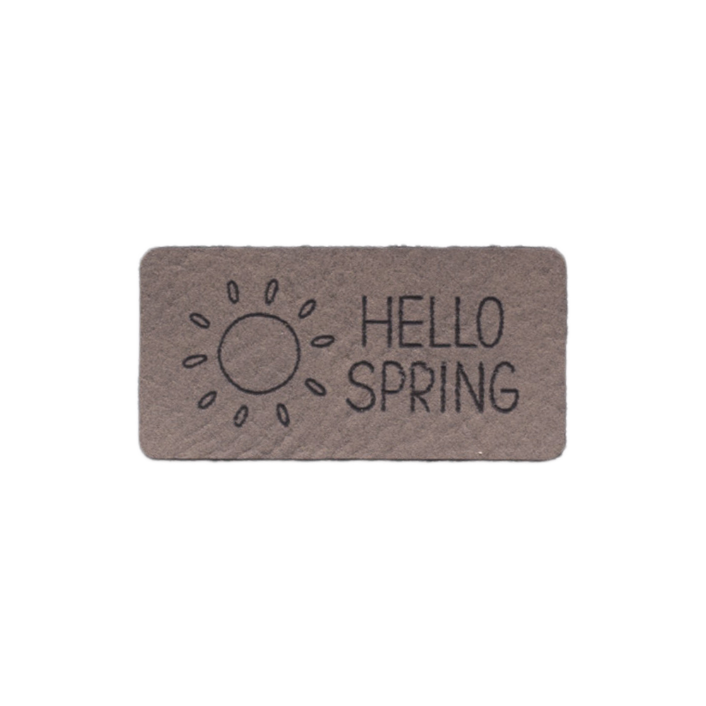 Kunstlederlabel "Hello Spring - Sonne"