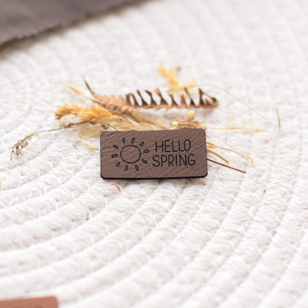 Kunstlederlabel "Hello Spring - Sonne"