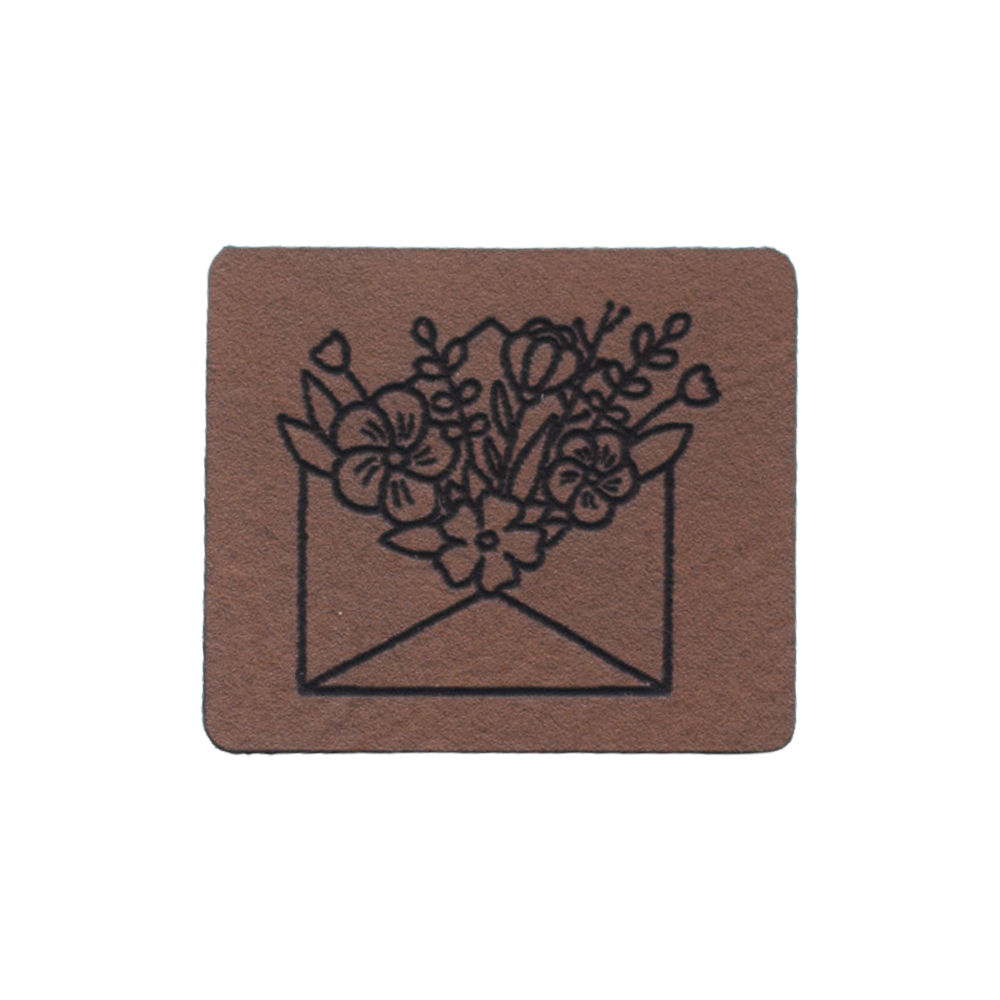 Kunstlederlabel "Blühender Umschlag"