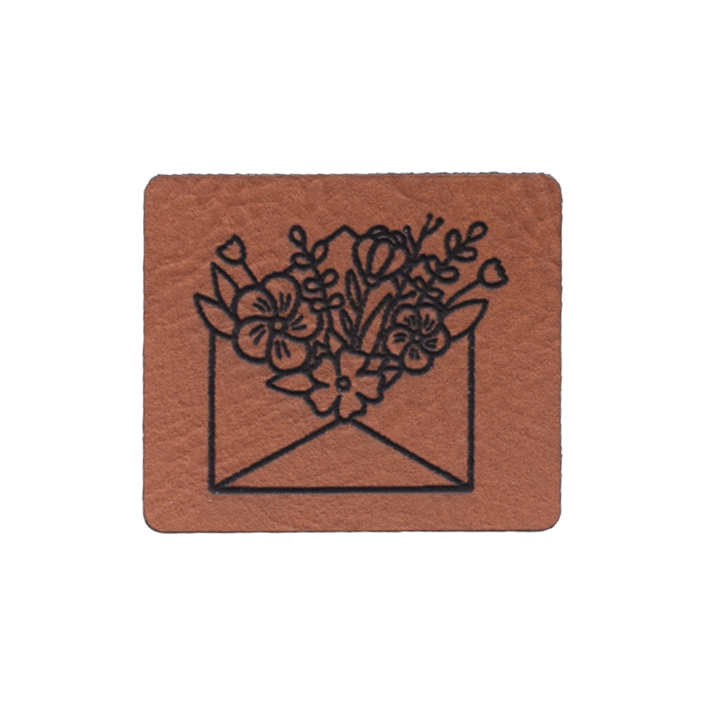 Kunstlederlabel "Blühender Umschlag"
