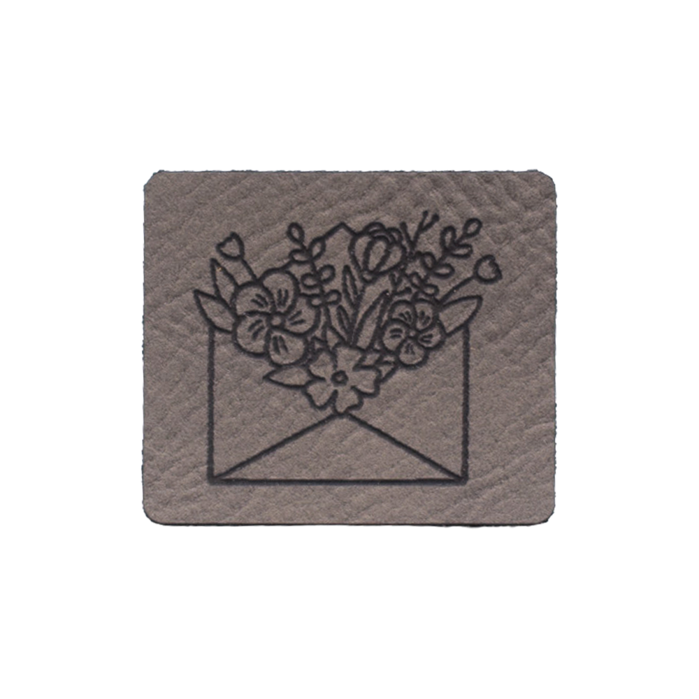 Kunstlederlabel "Blühender Umschlag"