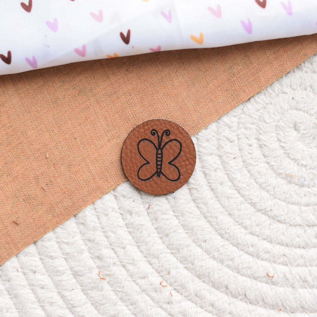 Kunstlederlabel "Schmetterling"