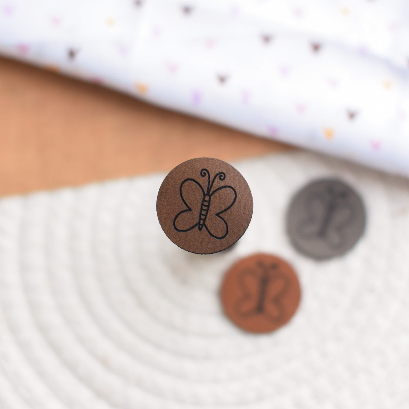 Kunstlederlabel "Schmetterling"