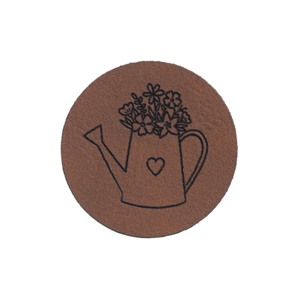 Kunstlederlabel "Blühende Gießkanne"