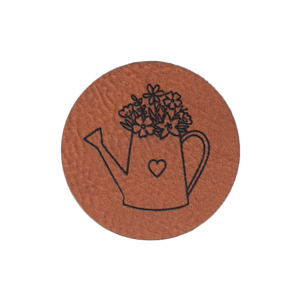 Kunstlederlabel "Blühende Gießkanne"