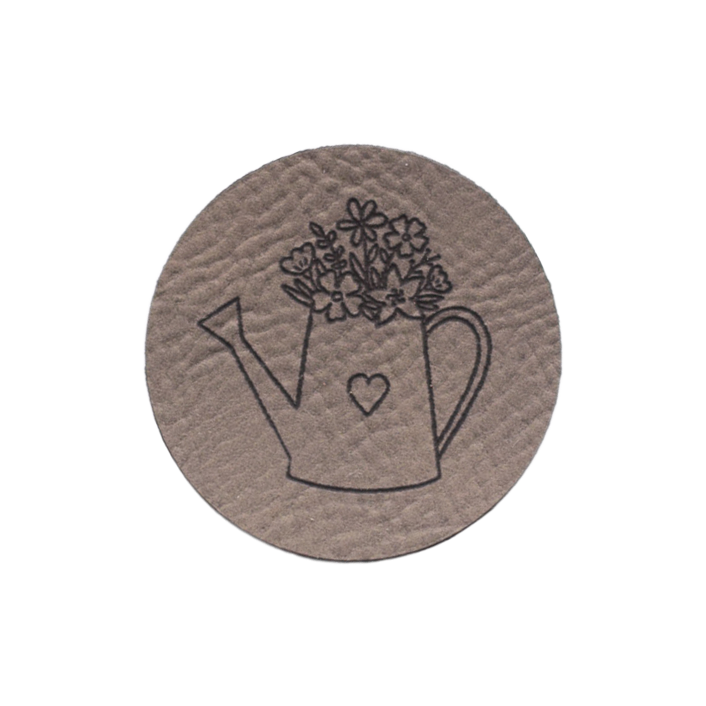 Kunstlederlabel "Blühende Gießkanne"