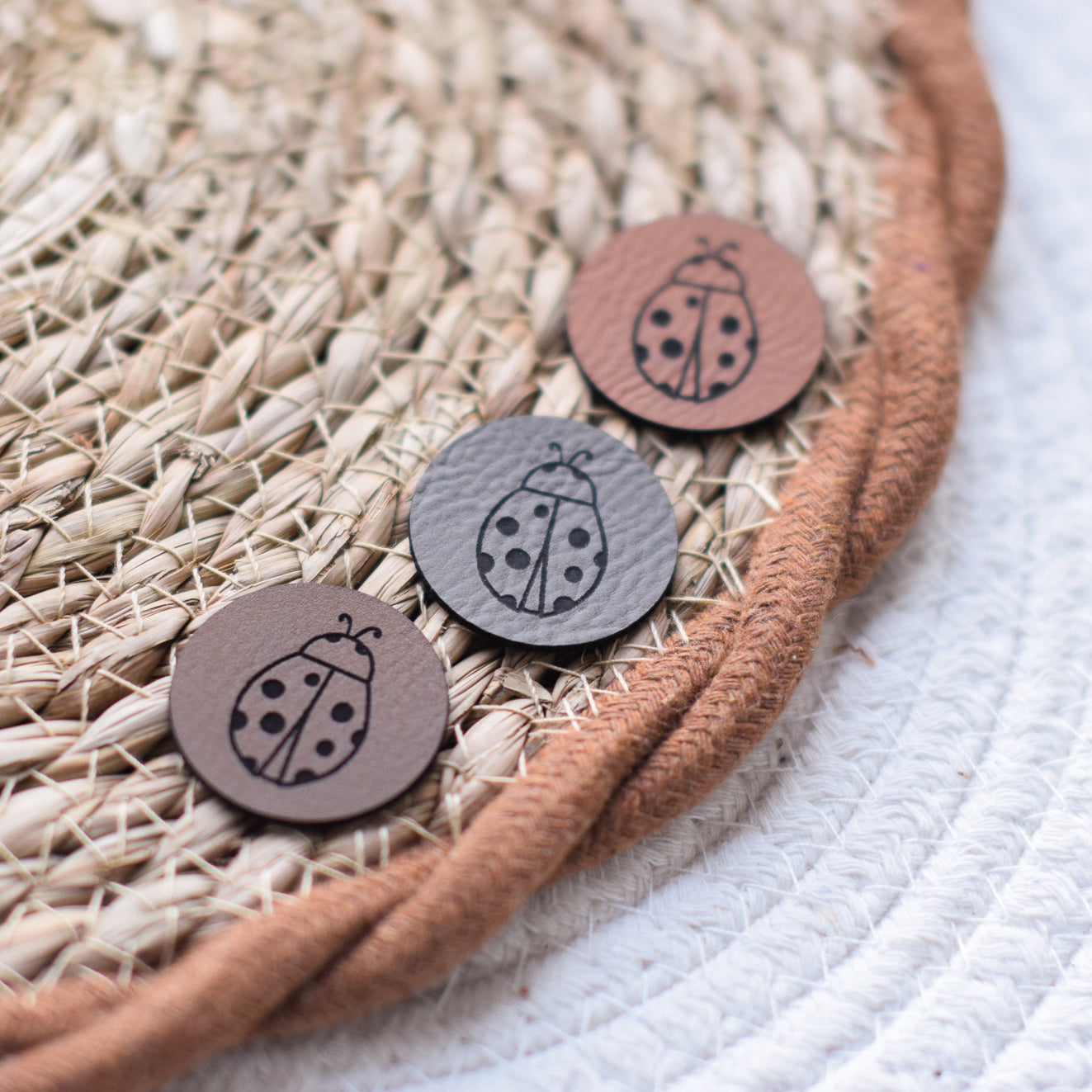 Kunstlederlabel "Marienkäfer"