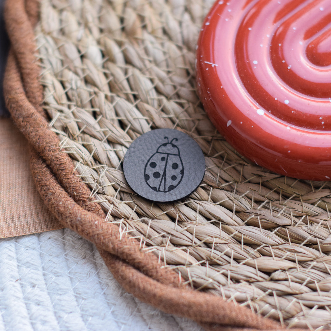 Kunstlederlabel "Marienkäfer"