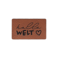 Kunstlederlabel "Hallo Welt - Herz"